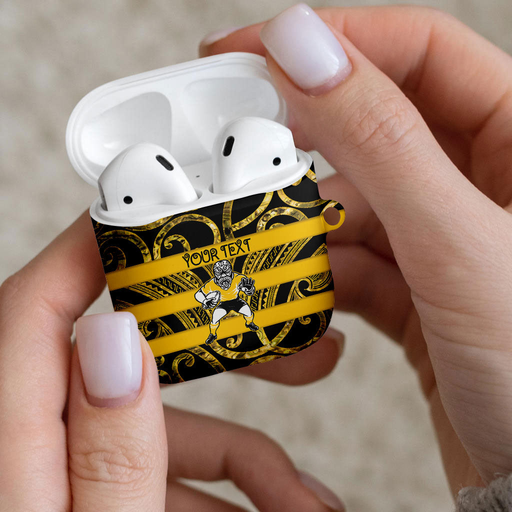 Taranaki Custom Rugby New Zealand AirPods Case Aotearoa Maori Pukana Tiki Mascot