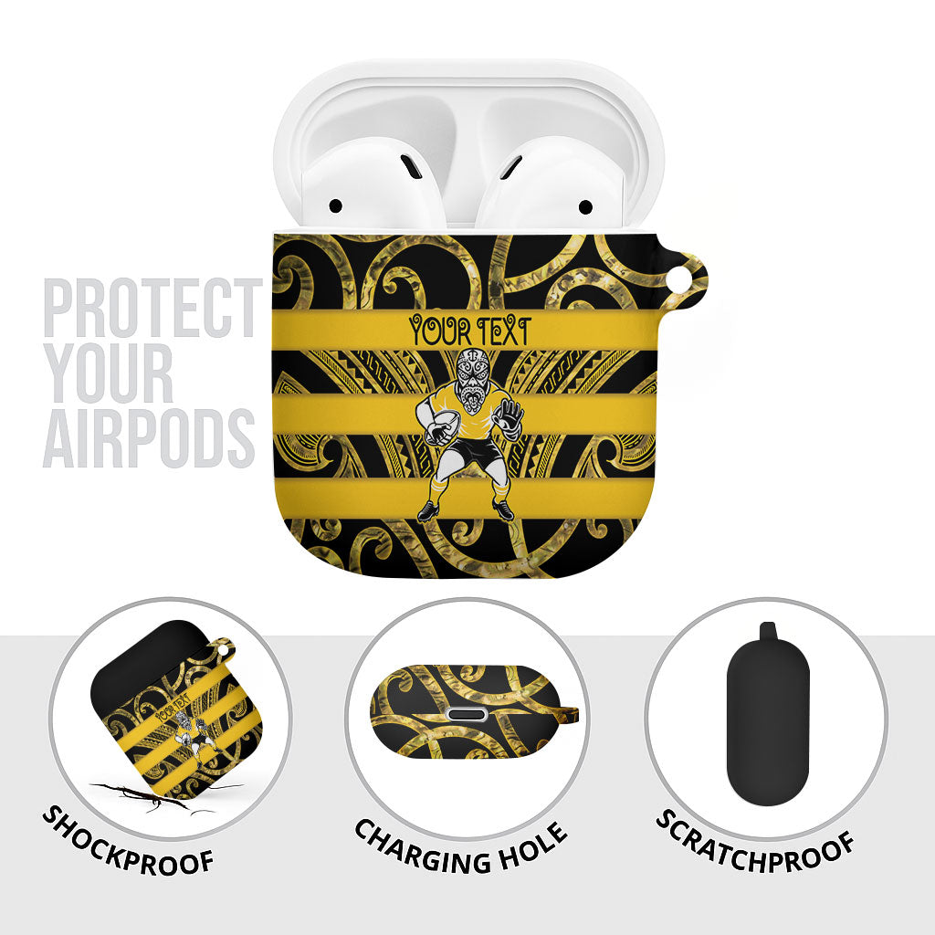 Taranaki Custom Rugby New Zealand AirPods Case Aotearoa Maori Pukana Tiki Mascot