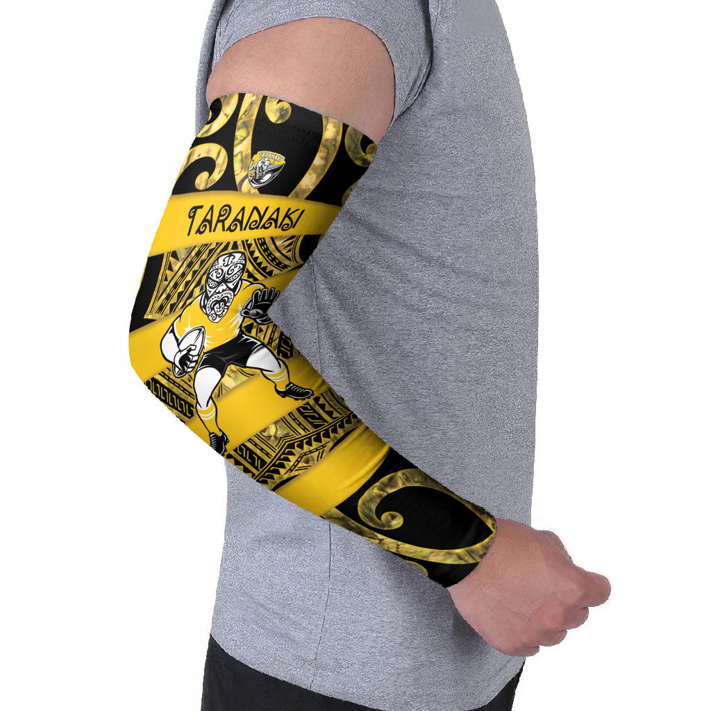 Taranaki Custom Rugby New Zealand Arm Sleeves Aotearoa Maori Pukana Tiki Mascot