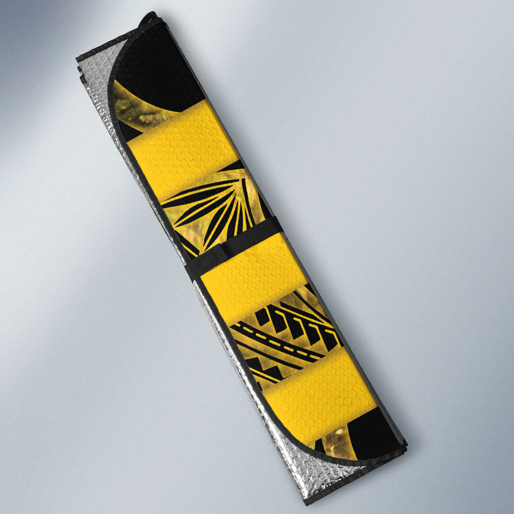 Taranaki Custom Rugby New Zealand Auto Sun Shade Aotearoa Maori Pukana Tiki Mascot