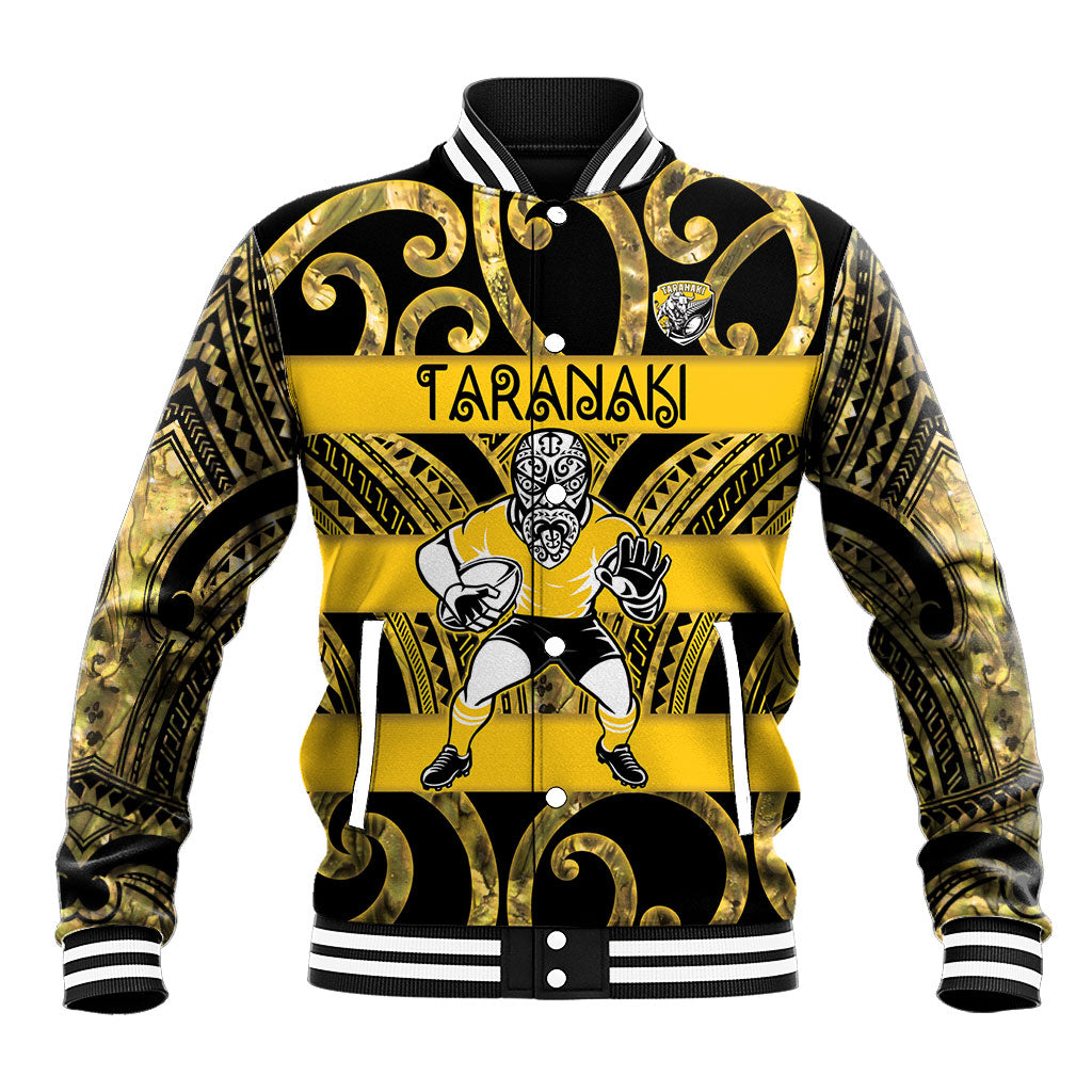 Taranaki Custom Rugby New Zealand Baseball Jacket Aotearoa Maori Pukana Tiki Mascot