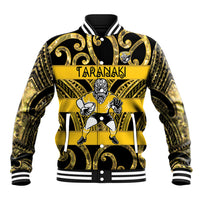 Taranaki Custom Rugby New Zealand Baseball Jacket Aotearoa Maori Pukana Tiki Mascot