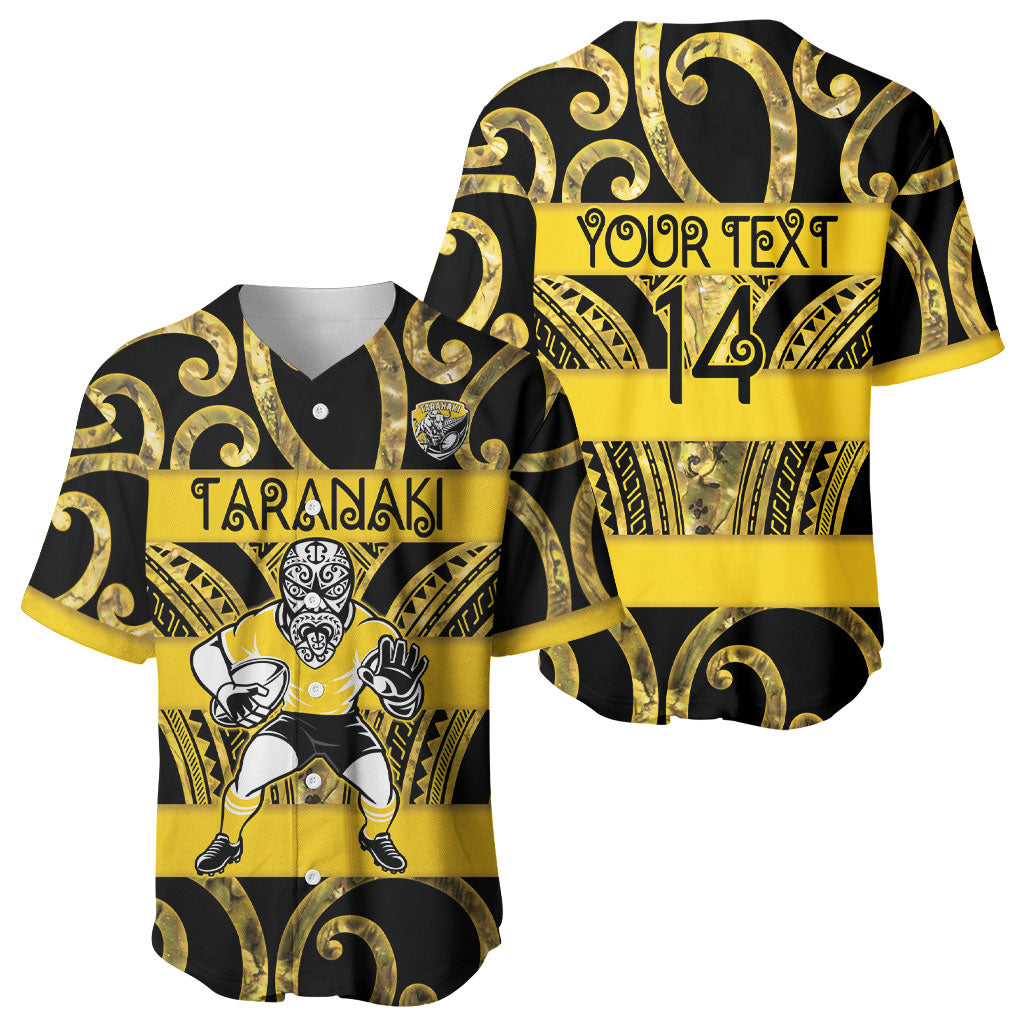 Taranaki Custom Rugby New Zealand Baseball Jersey Aotearoa Maori Pukana Tiki Mascot