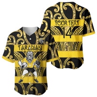 Taranaki Custom Rugby New Zealand Baseball Jersey Aotearoa Maori Pukana Tiki Mascot