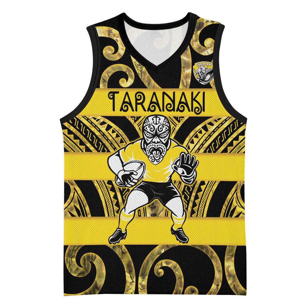 Taranaki Custom Rugby New Zealand Basketball Jersey Aotearoa Maori Pukana Tiki Mascot