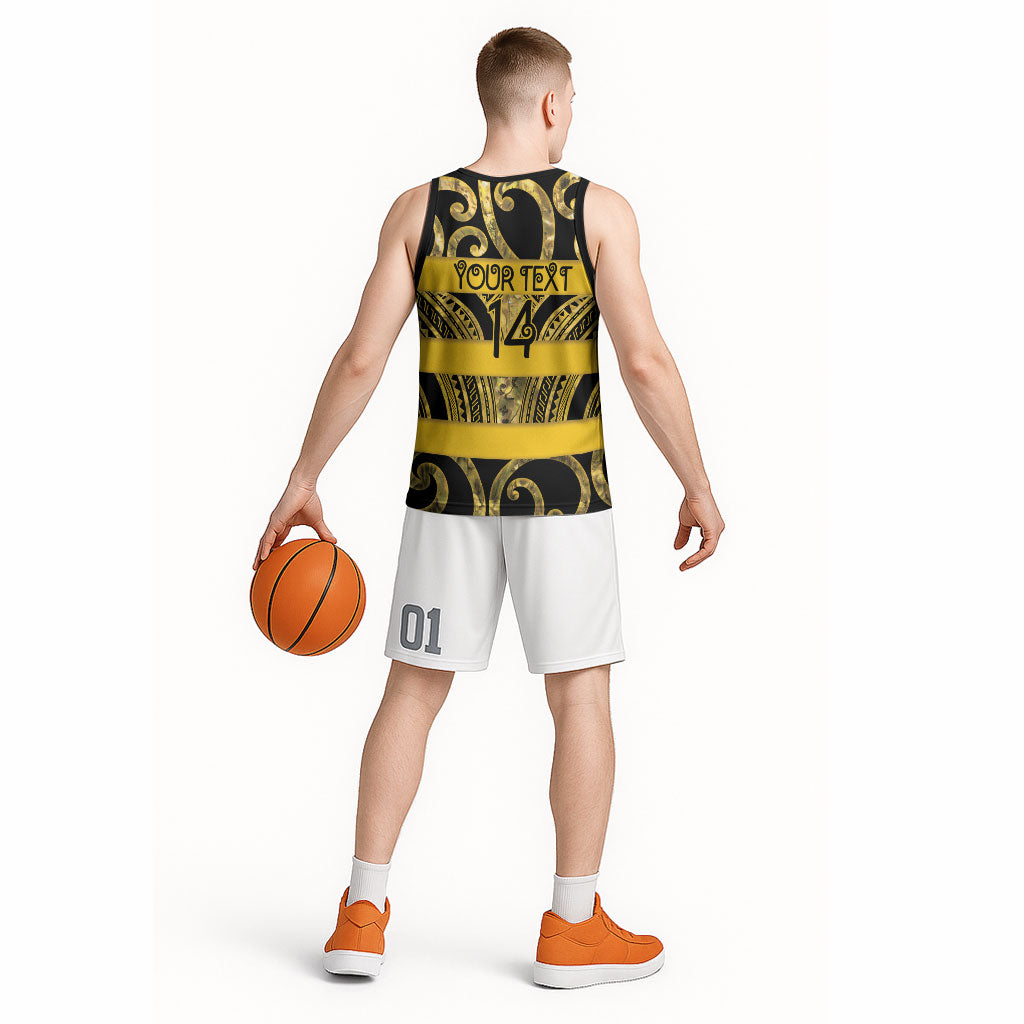 Taranaki Custom Rugby New Zealand Basketball Jersey Aotearoa Maori Pukana Tiki Mascot