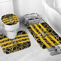 Taranaki Custom Rugby New Zealand Bathroom Set Aotearoa Maori Pukana Tiki Mascot