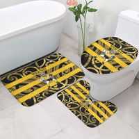 Taranaki Custom Rugby New Zealand Bathroom Set Aotearoa Maori Pukana Tiki Mascot