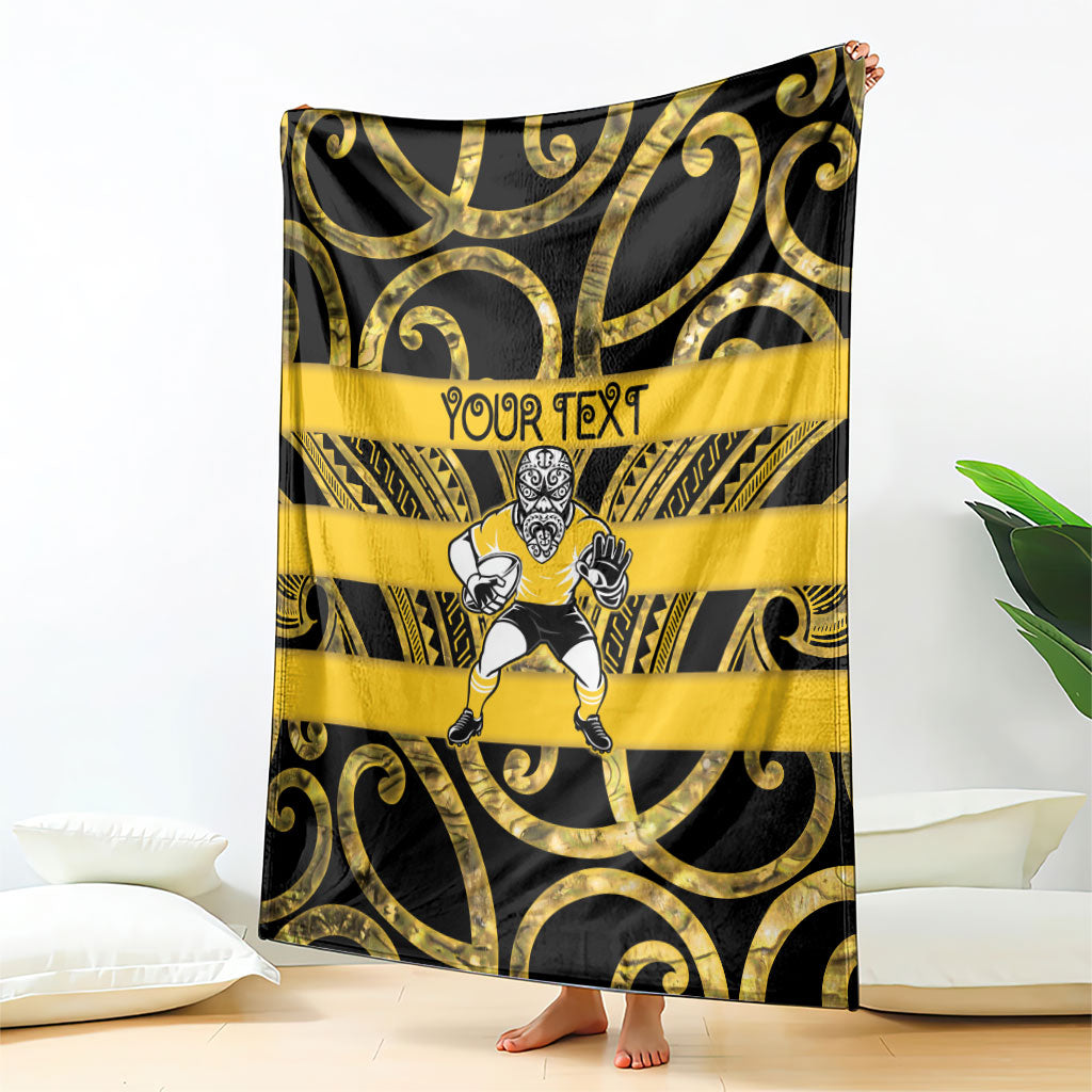Taranaki Custom Rugby New Zealand Blanket Aotearoa Maori Pukana Tiki Mascot