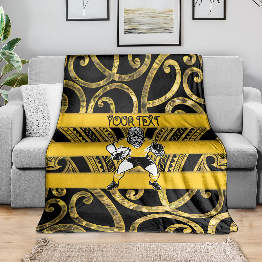 Taranaki Custom Rugby New Zealand Blanket Aotearoa Maori Pukana Tiki Mascot