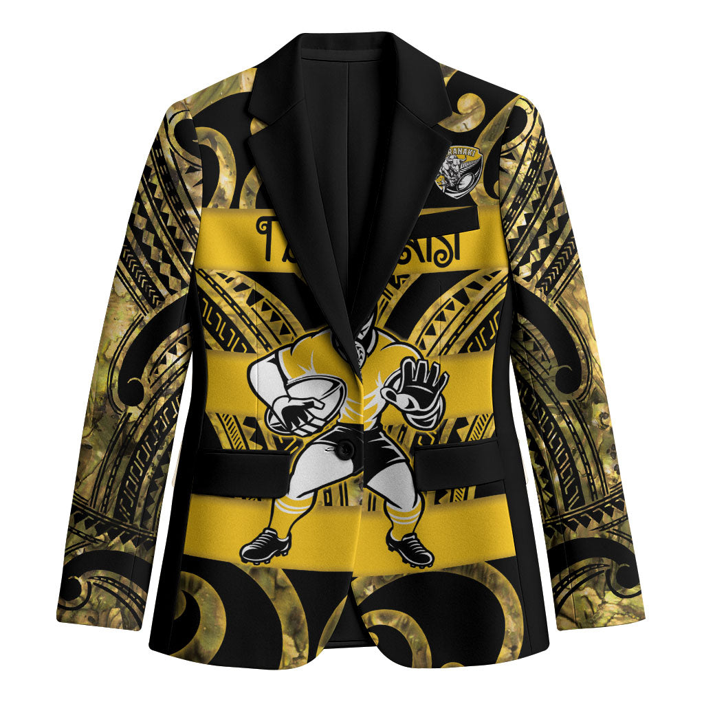 Taranaki Custom Rugby New Zealand Blazer Aotearoa Maori Pukana Tiki Mascot