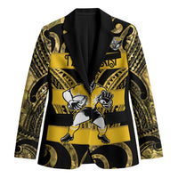 Taranaki Custom Rugby New Zealand Blazer Aotearoa Maori Pukana Tiki Mascot