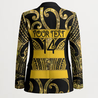 Taranaki Custom Rugby New Zealand Blazer Aotearoa Maori Pukana Tiki Mascot