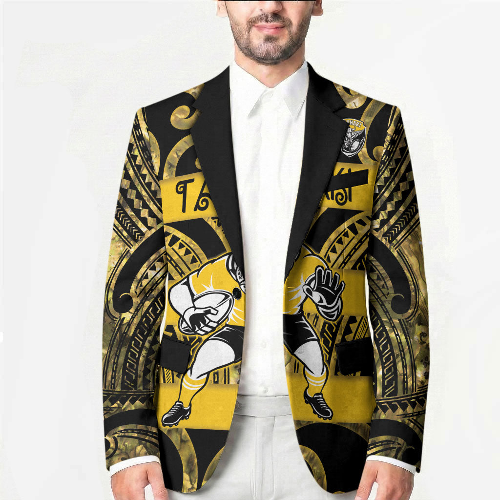 Taranaki Custom Rugby New Zealand Blazer Aotearoa Maori Pukana Tiki Mascot
