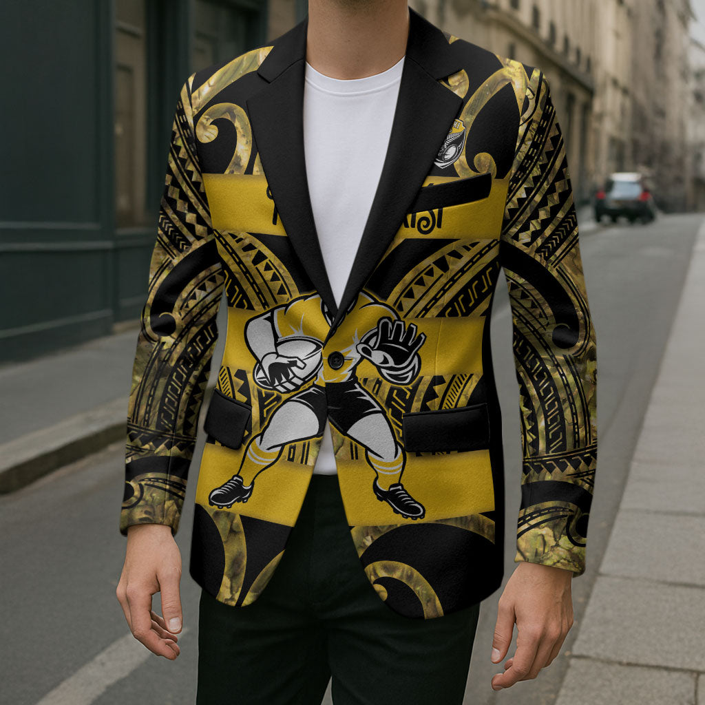 Taranaki Custom Rugby New Zealand Blazer Aotearoa Maori Pukana Tiki Mascot