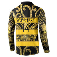 Taranaki Custom Rugby New Zealand Button Sweatshirt Aotearoa Maori Pukana Tiki Mascot