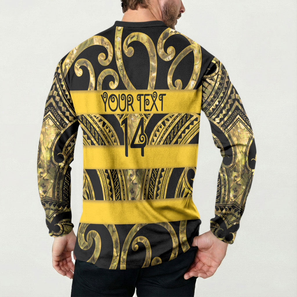 Taranaki Custom Rugby New Zealand Button Sweatshirt Aotearoa Maori Pukana Tiki Mascot