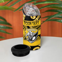 Taranaki Custom Rugby New Zealand 4 in 1 Can Cooler Tumbler Aotearoa Maori Pukana Tiki Mascot
