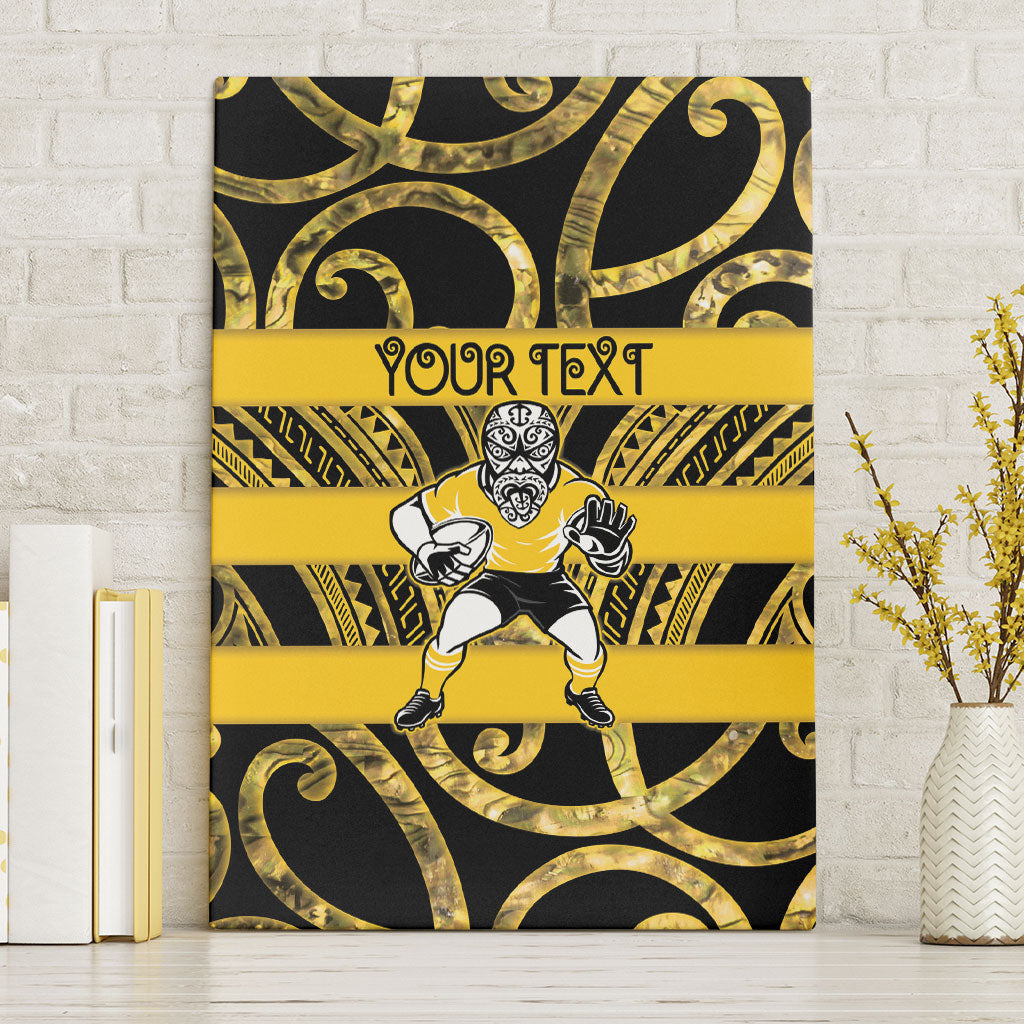 Taranaki Custom Rugby New Zealand Canvas Wall Art Aotearoa Maori Pukana Tiki Mascot
