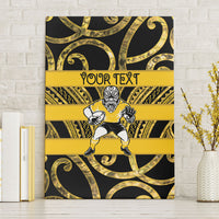 Taranaki Custom Rugby New Zealand Canvas Wall Art Aotearoa Maori Pukana Tiki Mascot