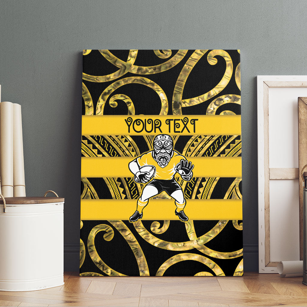 Taranaki Custom Rugby New Zealand Canvas Wall Art Aotearoa Maori Pukana Tiki Mascot