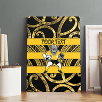 Taranaki Custom Rugby New Zealand Canvas Wall Art Aotearoa Maori Pukana Tiki Mascot