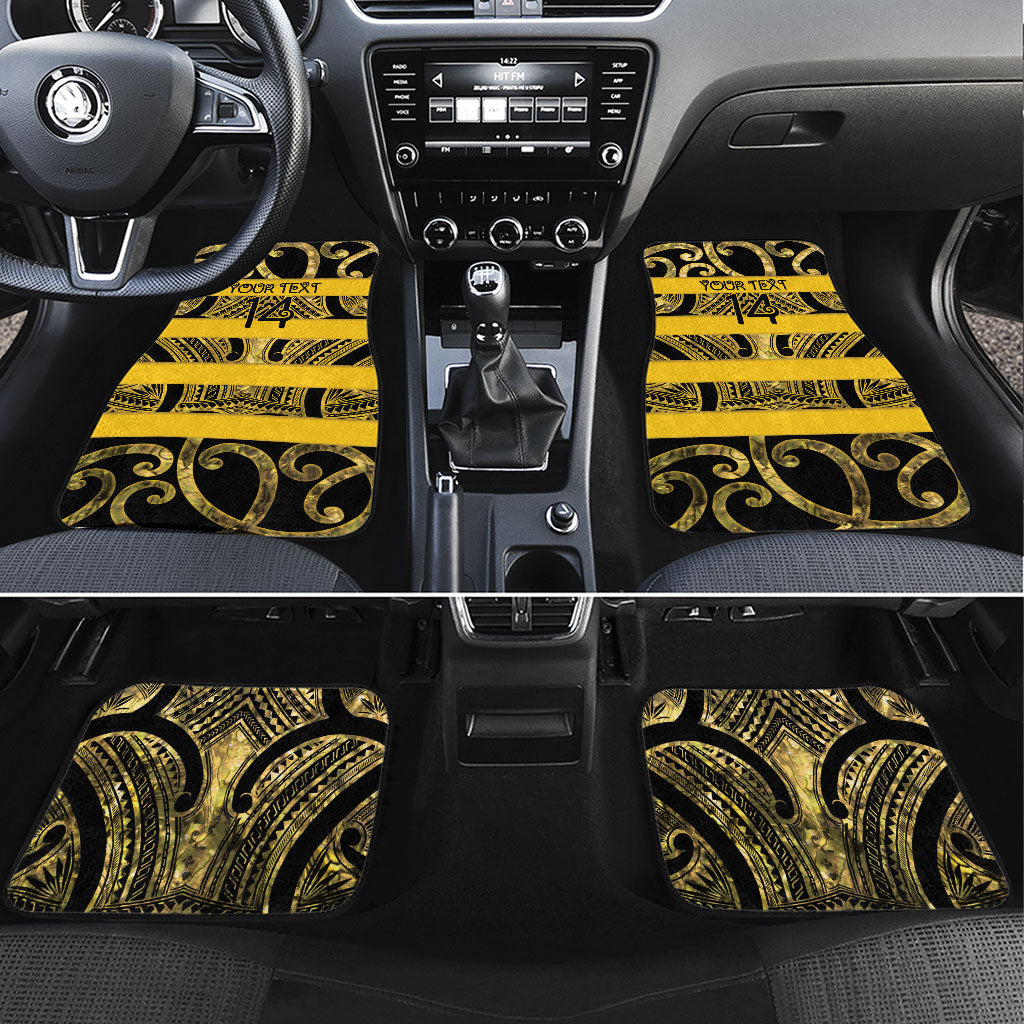 Taranaki Custom Rugby New Zealand Car Mats Aotearoa Maori Pukana Tiki Mascot