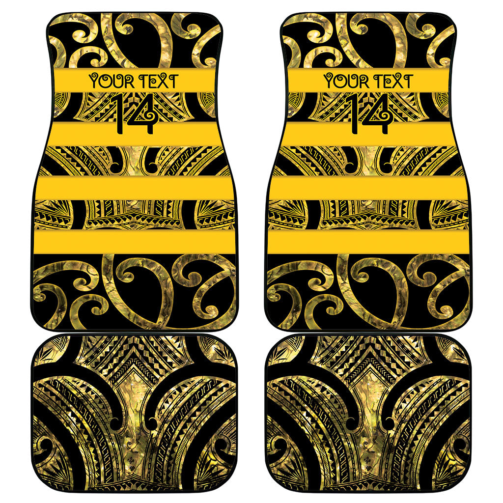 Taranaki Custom Rugby New Zealand Car Mats Aotearoa Maori Pukana Tiki Mascot