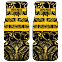 Taranaki Custom Rugby New Zealand Car Mats Aotearoa Maori Pukana Tiki Mascot
