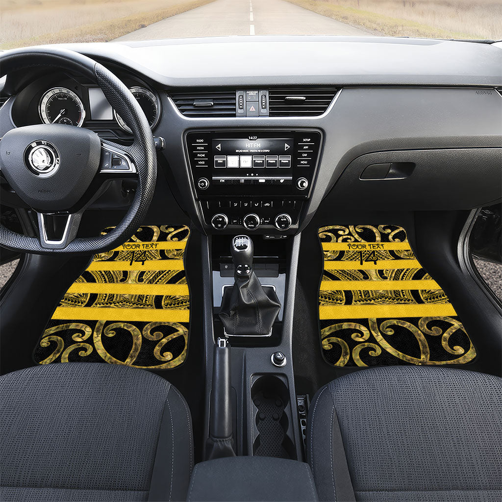Taranaki Custom Rugby New Zealand Car Mats Aotearoa Maori Pukana Tiki Mascot