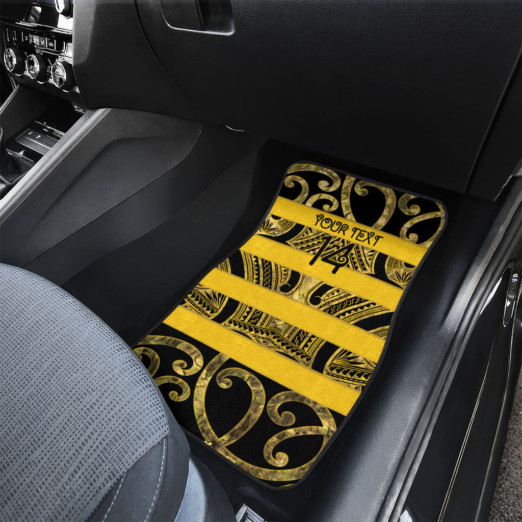 Taranaki Custom Rugby New Zealand Car Mats Aotearoa Maori Pukana Tiki Mascot