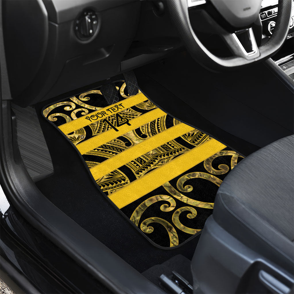 Taranaki Custom Rugby New Zealand Car Mats Aotearoa Maori Pukana Tiki Mascot