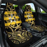 Taranaki Custom Rugby New Zealand Car Seat Cover Aotearoa Maori Pukana Tiki Mascot