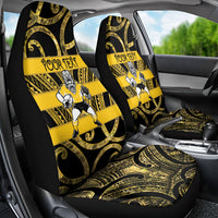 Taranaki Custom Rugby New Zealand Car Seat Cover Aotearoa Maori Pukana Tiki Mascot
