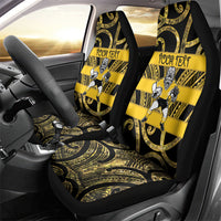 Taranaki Custom Rugby New Zealand Car Seat Cover Aotearoa Maori Pukana Tiki Mascot