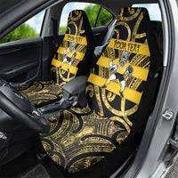 Taranaki Custom Rugby New Zealand Car Seat Cover Aotearoa Maori Pukana Tiki Mascot