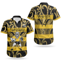 Taranaki Custom Rugby New Zealand Couples Matching Tank Maxi Dress and Hawaiian Shirt Aotearoa Maori Pukana Tiki Mascot
