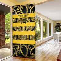 Taranaki Custom Rugby New Zealand Door Cover Aotearoa Maori Pukana Tiki Mascot