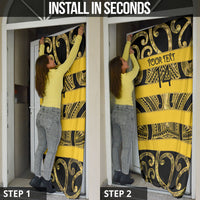 Taranaki Custom Rugby New Zealand Door Cover Aotearoa Maori Pukana Tiki Mascot