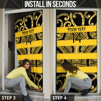 Taranaki Custom Rugby New Zealand Door Cover Aotearoa Maori Pukana Tiki Mascot