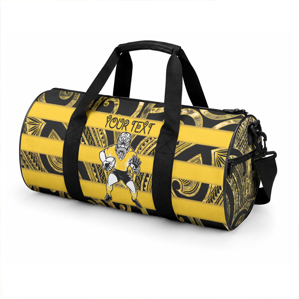 Taranaki Custom Rugby New Zealand Duffle Bag Aotearoa Maori Pukana Tiki Mascot