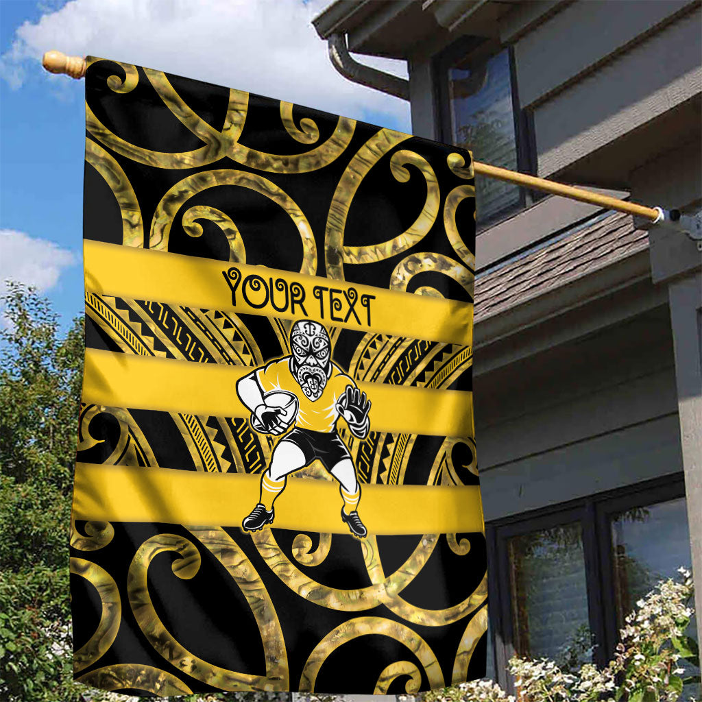 Taranaki Custom Rugby New Zealand Garden Flag Aotearoa Maori Pukana Tiki Mascot