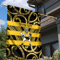 Taranaki Custom Rugby New Zealand Garden Flag Aotearoa Maori Pukana Tiki Mascot