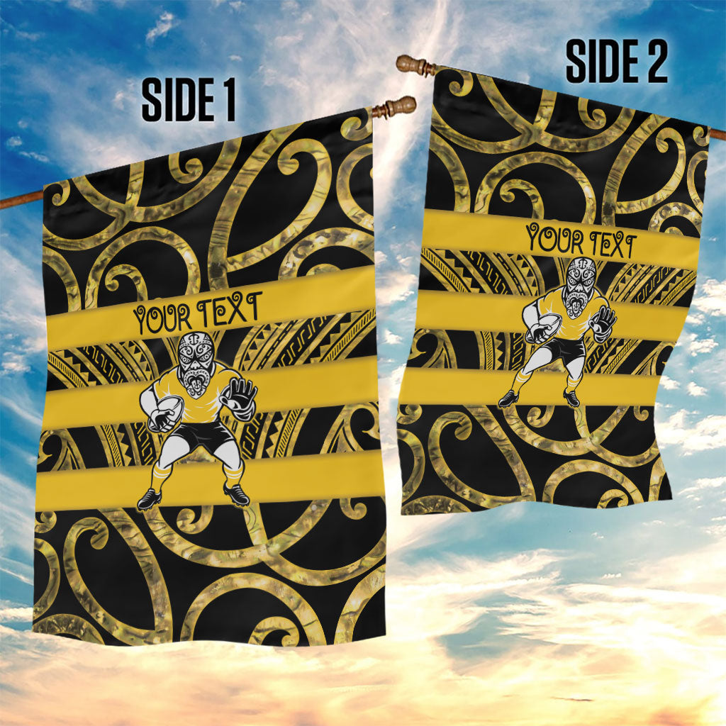 Taranaki Custom Rugby New Zealand Garden Flag Aotearoa Maori Pukana Tiki Mascot