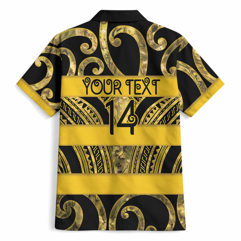 Taranaki Custom Rugby New Zealand Hawaiian Shirt Aotearoa Maori Pukana Tiki Mascot