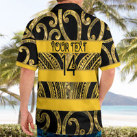 Taranaki Custom Rugby New Zealand Hawaiian Shirt Aotearoa Maori Pukana Tiki Mascot
