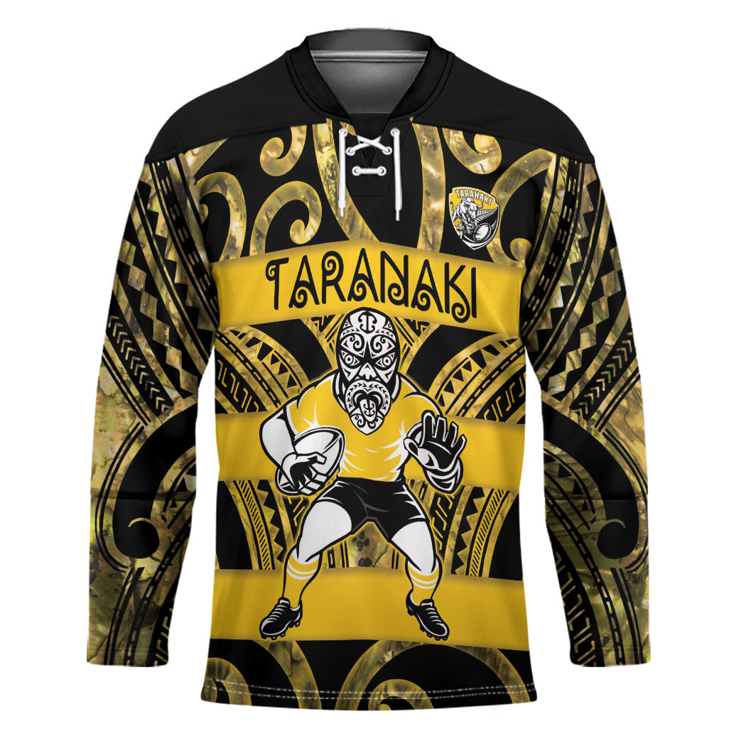 Taranaki Custom Rugby New Zealand Hockey Jersey Aotearoa Maori Pukana Tiki Mascot