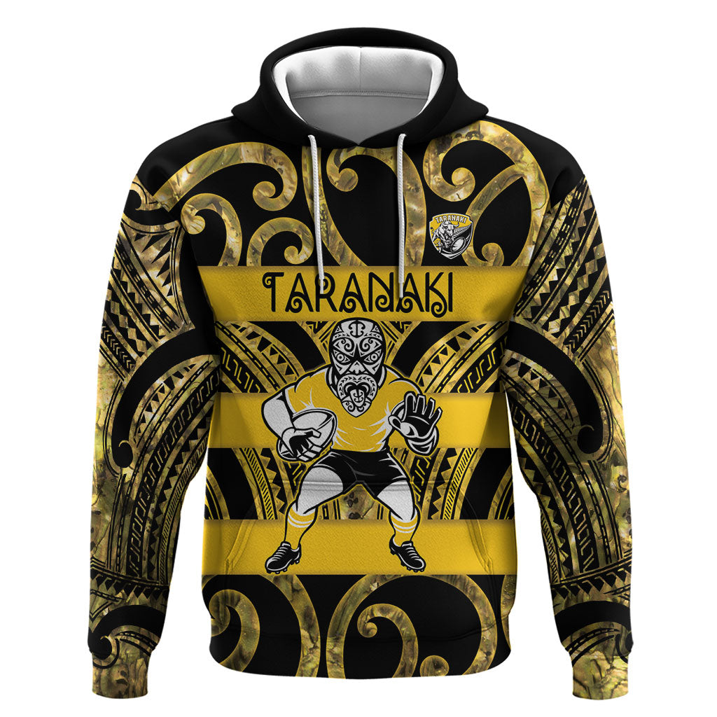 Taranaki Custom Rugby New Zealand Hoodie Aotearoa Maori Pukana Tiki Mascot