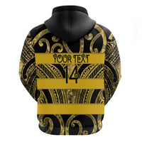 Taranaki Custom Rugby New Zealand Hoodie Aotearoa Maori Pukana Tiki Mascot