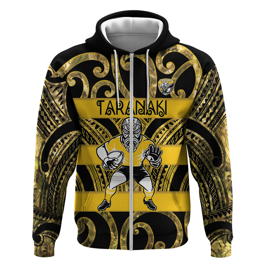 Taranaki Custom Rugby New Zealand Hoodie Aotearoa Maori Pukana Tiki Mascot